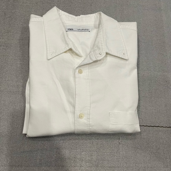[XXL]Zara Men's White Heavy Cotton Button Down Shirt NWOT - Picture 11 of 11